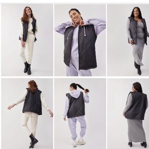 Black Socialite Quilted Vest in S/M